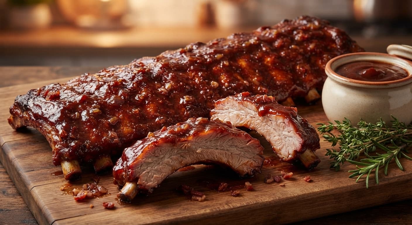 Costillas de cerdo con salsa barbecue